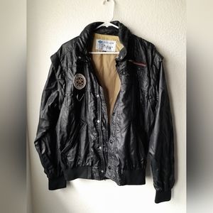 Vintage style auto jaguar racing bomber jacket
